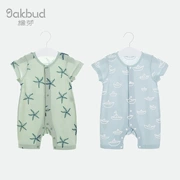 Oakbud Oak Bud Quần áo sơ sinh cho bé Quần áo ngắn tay mùa hè Nam và nữ Bé sơ sinh Cotton One Piece Thin - Áo liền quần