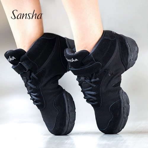 Французская санша искренняя танцевальная обувь Canvas Современные танцевальные туфли квадратная танцевальная обувь джазовая танце