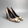 Nude patent leather and 9 cm high