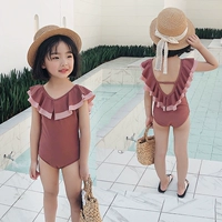 2019 cô gái mới áo tắm siêu cổ tích Xiêm bikini xù lông gợi cảm hở lưng bảo thủ đồ bơi nhanh khô - Bộ đồ bơi của Kid đồ nàng tiên cá cho be gái