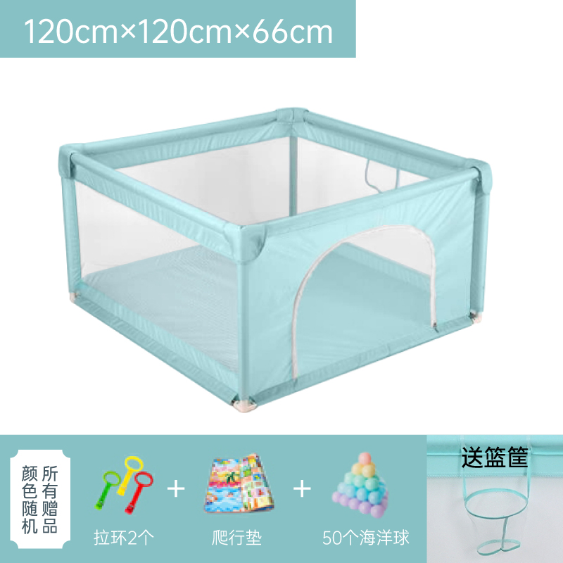 Mint Green (1.2 * 1.2) 50 Ball + Creeping Padbaby baby game enclosure crawl Learn to walk fence children indoor a living room Creeping mat security Protective fence household