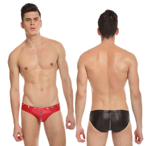 Брюк с поднятой мужской сексуальный гей -гей -сексуальное белье имитация кожа