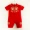 Em bé mùa hè phong cách Trung Quốc jumpsuit ngắn tay trăng rằm trăm ngày 0-1 nam bé bắt quần áo hàng tuần tuổi Tang phù hợp với 3 - Áo liền quần