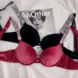 Красное бархатное сексуальное нижнее белье, поддерживающий бюстгальтер без косточек, зимний бюстгалтер