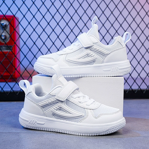 Спортивная дышащая нескользящая белая обувь для школьников и студентов для мальчиков, мягкая подошва, для бега