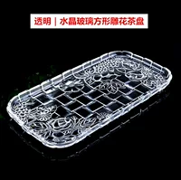 Прозрачный поднос с хрустальным стеклянным чаем