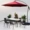 Ban công giải trí ba món sân thượng Bộ bàn ghế ngoài trời bằng sắt rèn sân trong có ô sân ghế ngoài trời chống thấm nước và chống nắng 