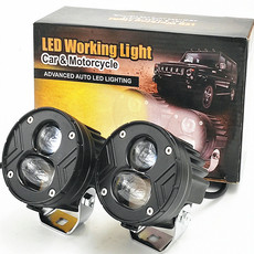 Внедорожные огни 越野车led射灯黄白双光激光炮3寸圆形内嵌式雾灯加装a主灯前杠灯