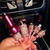 Rose red-enhanced version of car charging+pink color drill data cable