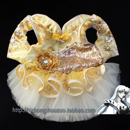 Частный домашний питомец Золотая битва одежда для собаки Cheongsam Платье Pet осень и зимняя одежда Новая год приветствует кошачья одежда Pet Cheongsam