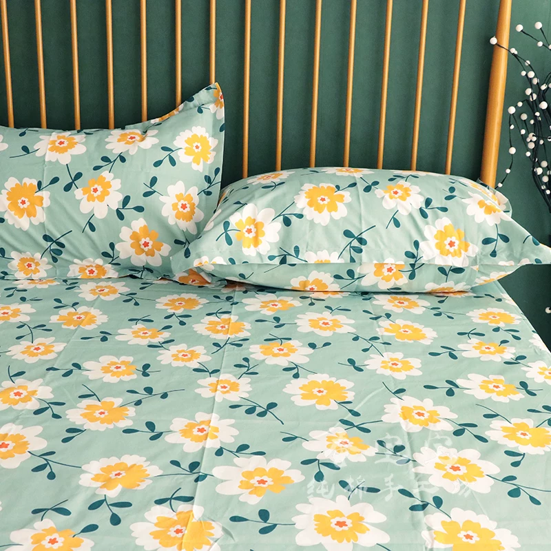 All -cotton encrypted oblique cotton cloth /old coarse cloth broken floral dormitory girl pure cotton sheet quilt pillow case