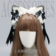 Sweet cosplay kẹp tóc tai mèo lolita nơ headband handmade đôi mô phỏng tai động vật mũ đội đầu