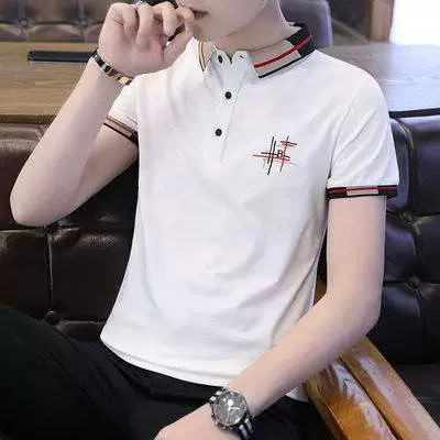 Áo thun cotton tay ngắn tinh khiết Áo sơ mi nam POLO xu hướng mùa hè nam 2020 mới quần áo nửa tay áo thun body - Polo