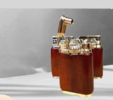 Ретро механическая зажигалка с шестернями из розового дерева на керосине, сумка для техники