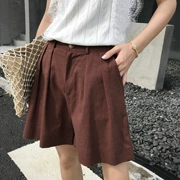 Mùa hè 2019 mới hoạt động quần áo của phụ nữ giá 49 Phiên bản Hàn Quốc của quần lọt khe giản dị Một chiếc quần short cotton và vải lanh - Cộng với kích thước quần áo