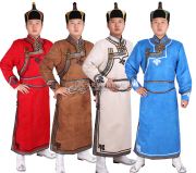 Của nam giới Mông Cổ Robe Người Đàn Ông Mông Cổ của Quần Áo Trang Phục Biểu Diễn Múa Da Con Hoạ Thống Thiểu Trang Phục Cưới