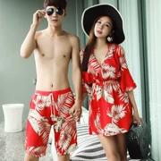 Cặp đôi đồ bơi bảo thủ che bụng tụ tập bikini ba mảnh đi biển đi biển quần nam áo tắm mùa xuân nóng bỏng