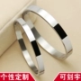 Vòng đeo tay đôi bằng thép titan một cặp chữ bạc trơn Nhật Bản và Hàn Quốc phiên bản nam và nữ sinh viên trang sức đơn giản hipster gỗ huyết rồng