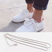 S925 sterling bạc vòng chân nữ đính hạt hai mặt cá nhân thời trang hipster quà tặng sinh nhật mùa hè Trang sức Hàn Quốc lắc chân bạc pnj
