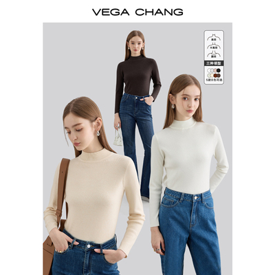 taobao agent VEGA CHANG Knitted demi-season sweater, fitted keep warm jacket, long sleeve