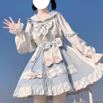 taobao agent Peach white tea original design Alice の cat lolita spot cute students daily skirt