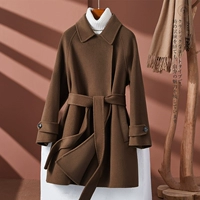Цветной двусторонний кашемир, зимнее короткое шерстяное пальто, куртка, 2023 года, подходит для подростков