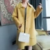 Áo khoác len nữ dài phần 2019 mùa thu mới cho nữ tay áo dài qua đầu gối cashmere áo khoác nữ hai mặt - Áo len lót đôi áo khoác cardigan Áo len lót đôi