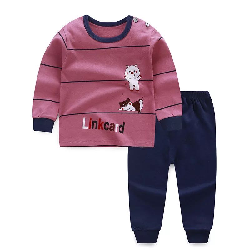 Hee Hee Cat6 Months 7 Baby girl One baby Autumn trousers Autumn clothes suit 0 One 1-2-3 year winter Korean version tide pure cotton clothes virgin boy