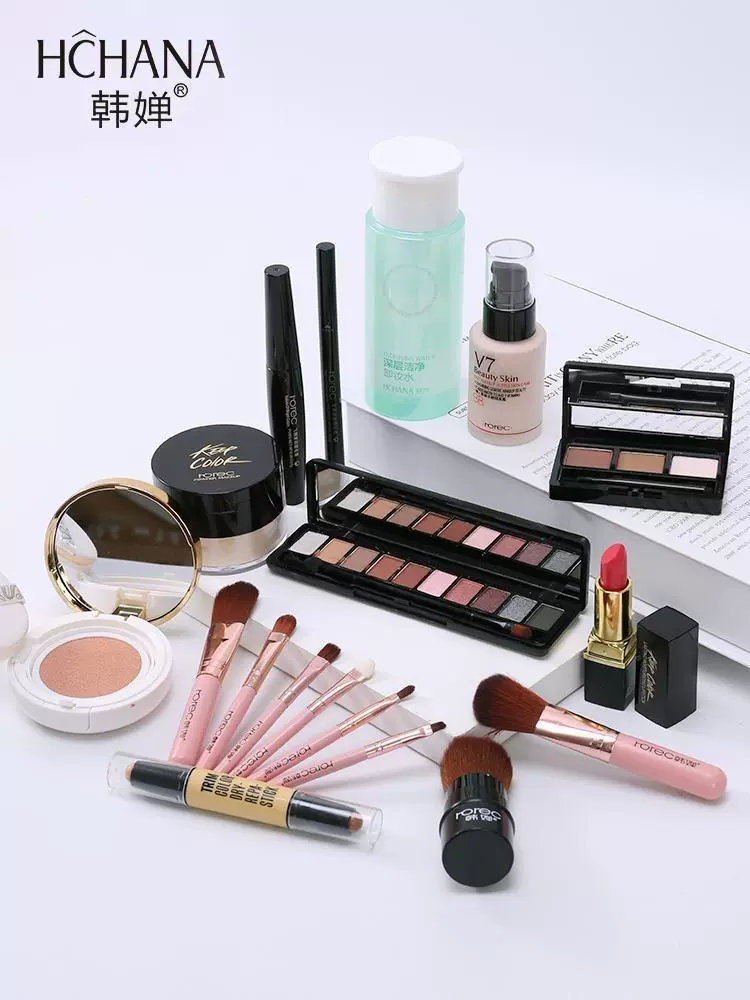 Han Chan Net Red Cosmetics Set Light Makeup Makeup Full Set Kết hợp Sinh viên Party Không thấm nước Lâu trôi Tự nhiên Nữ mới bắt đầu - Bộ trang điểm