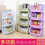 Snack lưu trữ giá net đỏ bếp rack rau lưu trữ giỏ sàn nhiều lớp cung cấp các thiết bị nhỏ cửa hàng trái cây - Trang chủ