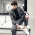 Mùa thu 2019 mới của Anh Bộ đồ kẻ sọc giản dị phù hợp với bộ đồ nam đẹp trai phiên bản Hàn Quốc của bộ đồ xu hướng tự tu hai mảnh - Suit phù hợp áo vest nam đẹp Suit phù hợp
