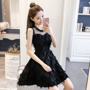 Quần áo mùa hè nữ 2019 phiên bản Hàn Quốc mới của đêm nữ váy mùa hè gợi cảm váy lưới mỏng - Váy eo cao