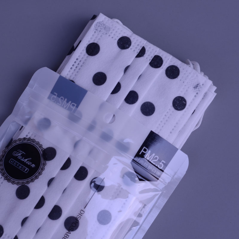 20 Po Dian Baidisposable printing Mask fashion purple Wave point Breathable Han personality goddess three layers Melt blown cloth Whitening adult colour