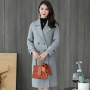 Mùa thu 2019 và áo khoác len mới dài khí chất của phụ nữ áo choàng gió lớn phiên bản Hàn Quốc của cơ thể mùa thu nữ - Áo Hàn Quốc