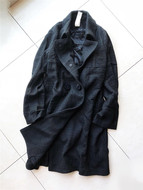 [Mất] 70% áo len. Áo khoác len đơn giản phần dài tay áo dài hàng duy nhất tối khóa màu đen đặc biệt cung cấp áo khoác nữ hàng hiệu
