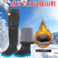 Giày bốt đi mưa cao quá đầu gối mùa đông cho nam cộng thêm nhung, bốt đi mưa cotton siêu ấm, giày đi nước dài, bốt chống nước, bao ngoài cao cấp cho nữ ủng bảo hộ