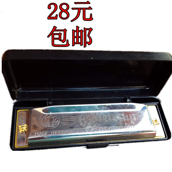 Начинающий золото Sino -Foreign совместное предприятие германия Перезарядка подлинный губная гармоника ребенок 10 -отверстие C Тон brooklyn Сан - бесплатная доставка ожерелье