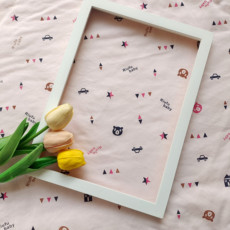 Воздушный слой 客供日单纯卡通棉双层夹棉空气层婴儿a类连体衣保温棉袄包被布料