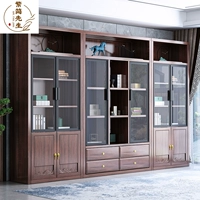 Новый китайский стиль золотой сандаловой книжный шкаф