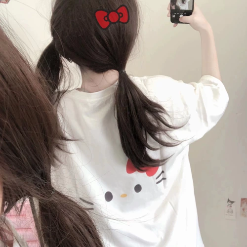 Коротко -сладкий сладкий японский обычный хлопковая девушка с печатью