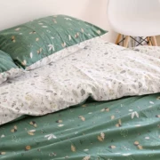 Cục Lâm nghiệp trái cây thực vật tươi màu xanh đậm bông twill vải chăn gối AB có thể được tùy chỉnh với sự tự do - Khăn trải giường