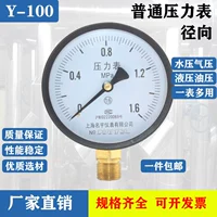 Y-100 xuyên tâm đồng hồ đo áp suất chân không âm đồng hồ đo áp suất thông thường đồng hồ đo áp suất 0-0.6/1.0/1.6/2.5/4/6Mpa
