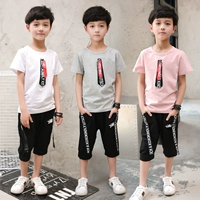 Chàng trai mùa hè phù hợp với 2018 trẻ em mới ngắn tay cậu bé mùa hè quần áo trẻ em trẻ em lớn Hàn Quốc phiên bản của thủy triều phù hợp với hai mảnh shop quan ao baby