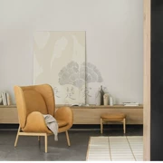 Tùy chỉnh 
            Bắc Âu Ban công Ghế Sofa đơn Công nghệ Vải Gỗ nguyên khối Ánh sáng Retro Nghệ thuật Ghế giải trí Thiết kế Tay vịn Ghế hổ