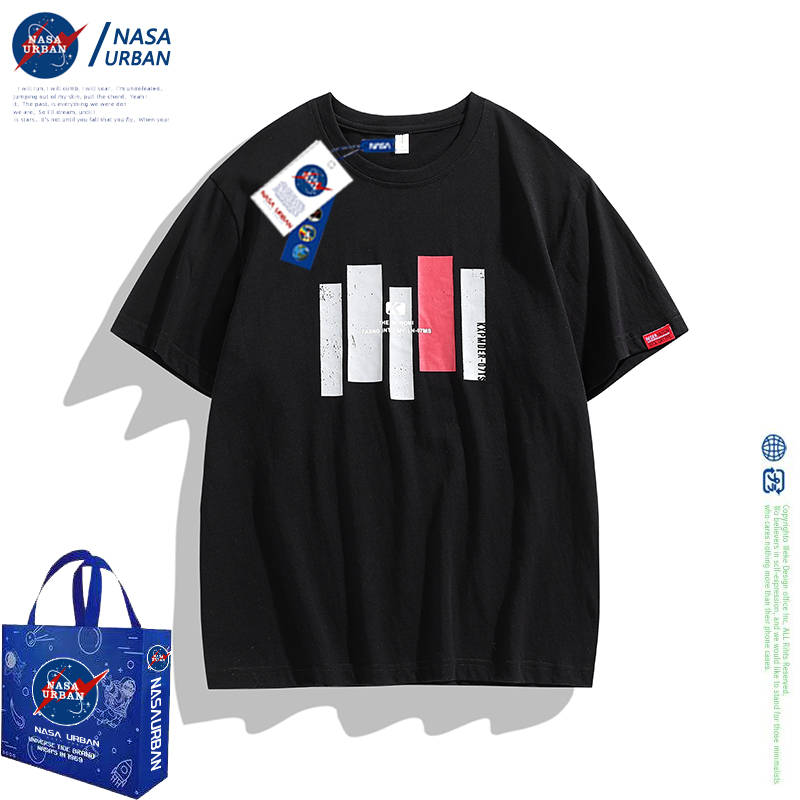 NASA URBAN联名款男士短袖T恤2022年春季新款运动休闲半袖宽松