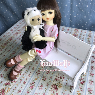 taobao agent Bjd doll baby with props double white solid wood chair simple and generous photography props background props
