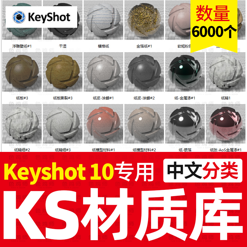 【KS10材质】5900个Keyshot 10专用材质库