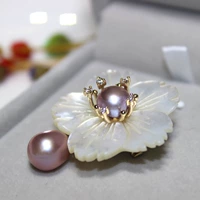 Ngọc trai nước ngọt Trâm Corsage Bust Pins Phụ kiện Khăn quàng cổ chạm khắc Đồ trang trí thủ công - Trâm cài ghim cài áo vest nam