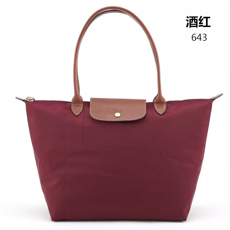 Wine Red [Large]summer commute France classic Dumplings female nylon Tote Bag portable The single shoulder bag package female high-capacity Longxiang bag