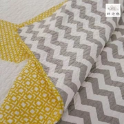 Chăn bông Mỹ giặt đơn giản là chăn bông màu vàng trải giường ba mảnh cotton thực sự mát mẻ mùa hè mát mẻ [màu sợi] - Trải giường